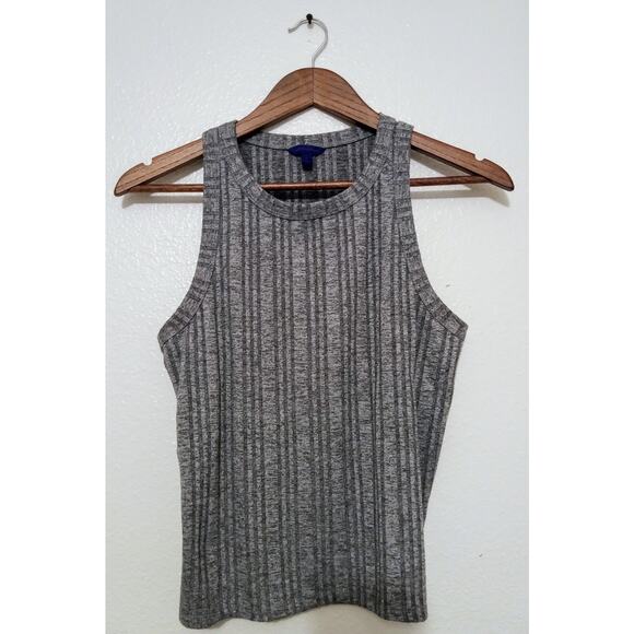Aeropostale Gray Ribbed Knit Sleeveless Cropped Tank Top Women’s SZ L - Picture 1 of 5